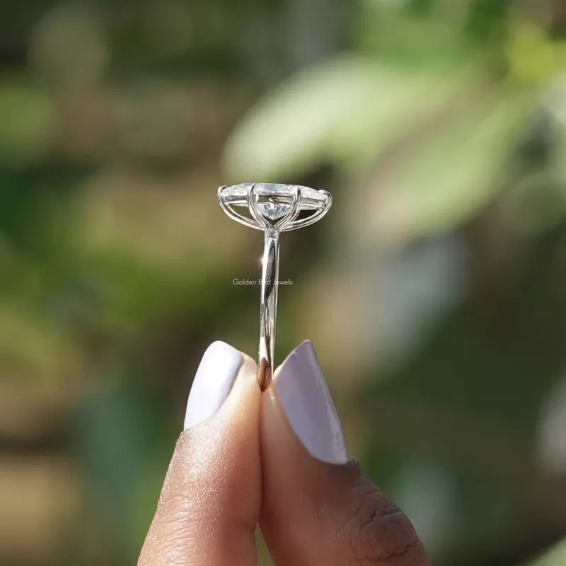 Marquise Cut Solitaire Lab Diamond Ring vy 3