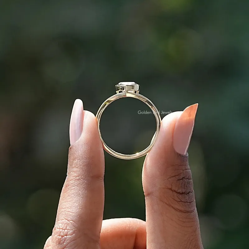 Marquise Cut Split Shank Moissanite Ring vy 2