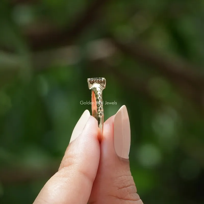 Moissanite Baguette Cut Engagement Solitaire Ring view 2