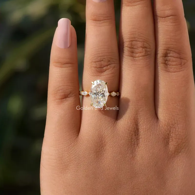 Moissanite Crushed Ice Oval Eternity Ring vy 4