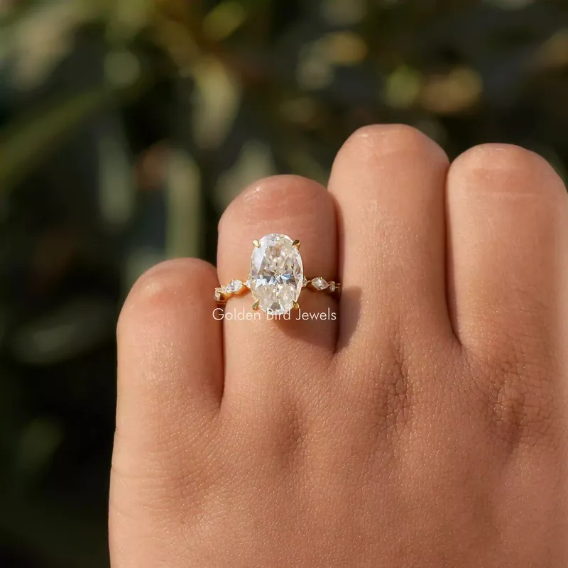 Moissanite Crushed Ice Oval Eternity Ring vy 6