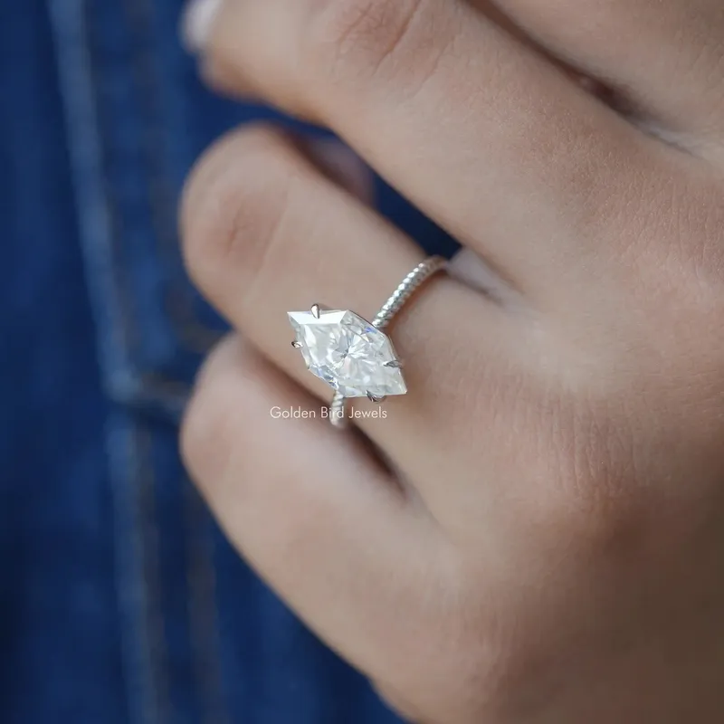 Moissanite Dutch Marquise Cut Engagement Ring vy 7