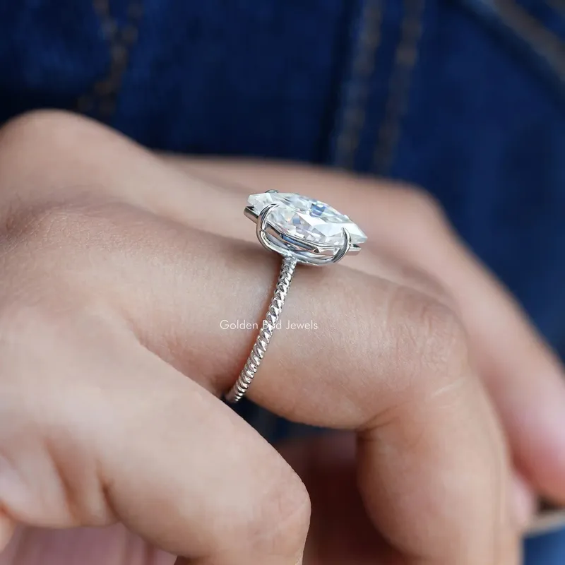 Moissanite Dutch Marquise Cut Engagement Ring vy 6