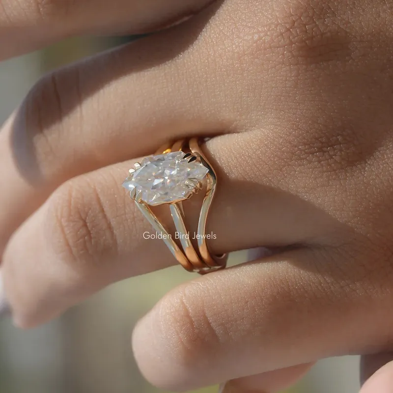 Moissanite Dutch Marquise Cut Ring Set For Women vy 7