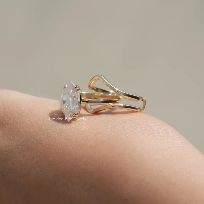 Moissanite Dutch Marquise Cut Ring Set For Women vy 6