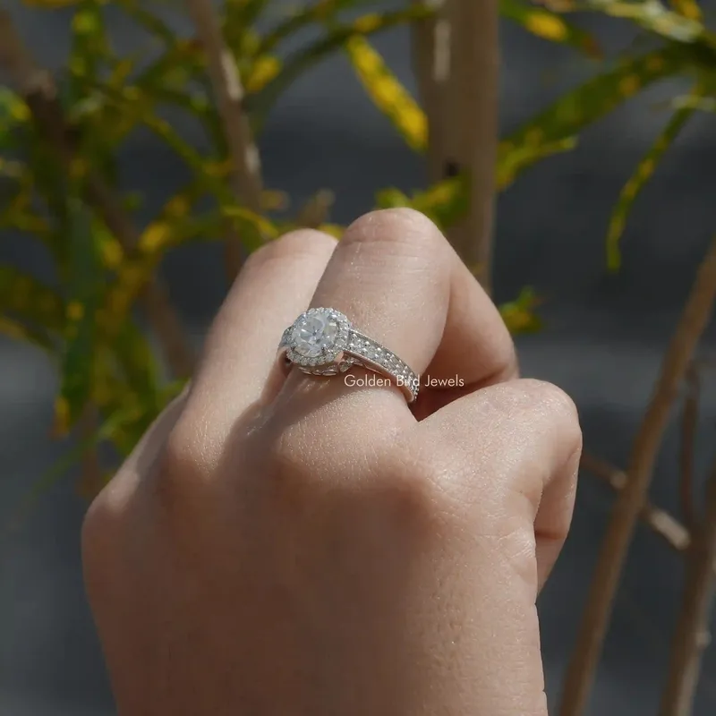 Moissanite Old European Round Cut Vintage Style Ring vy 6