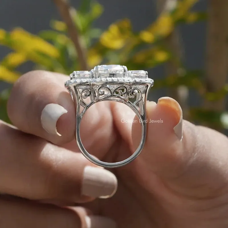 Moissanite Old Mine Cushion Cut Birthday Gift Ring vy 8