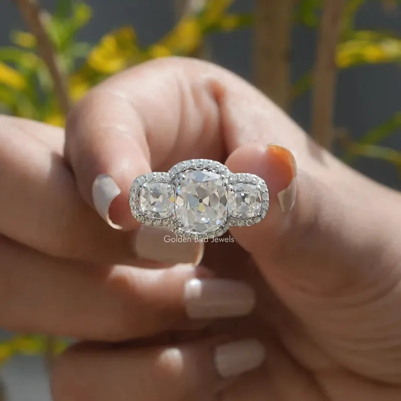 Moissanite Old Mine Cushion Cut Birthday Gift Ring engagement ring
