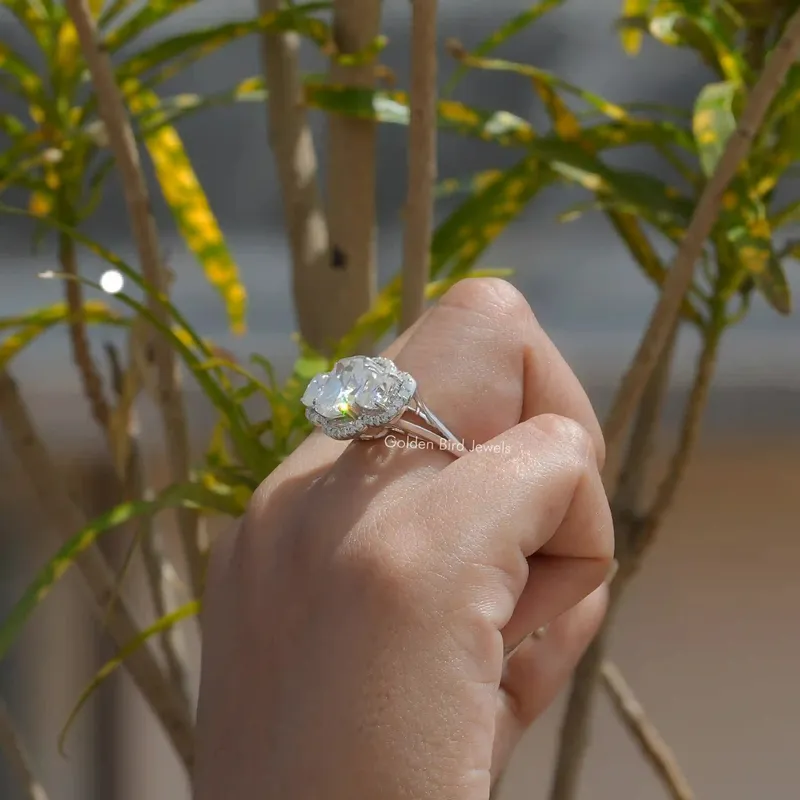 Moissanite Old Mine Cushion Cut Birthday Gift Ring vy 7