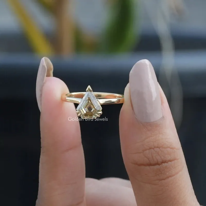 Moissanite Old Mine Pentagon Cut Solitaire Ring engagement ring