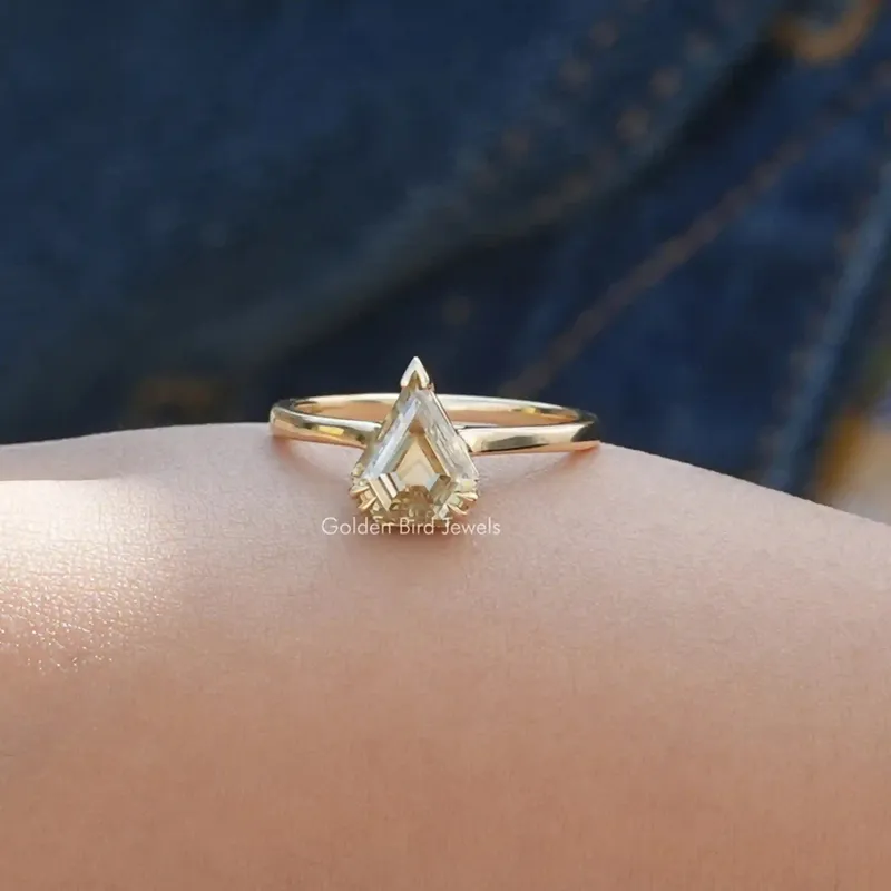 Moissanite Old Mine Pentagon Cut Solitaire Ring view 4