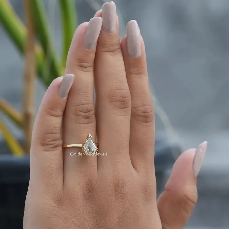 Moissanite Old Mine Pentagon Cut Solitaire Ring view 6