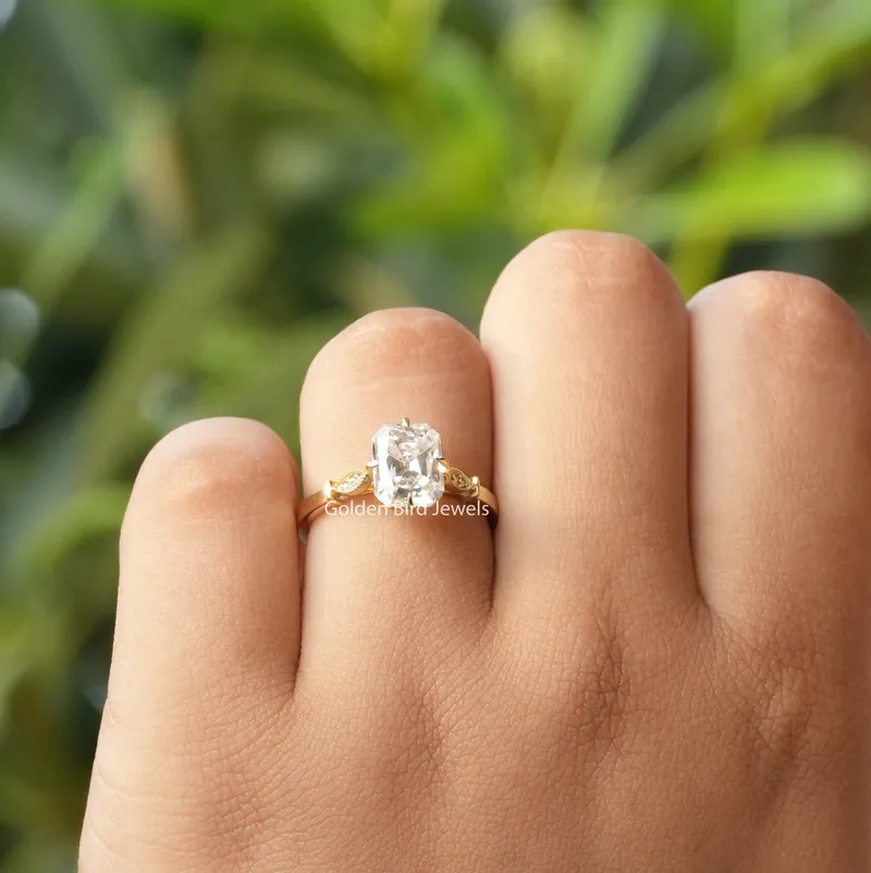 Moissanite Old Mine Radiant Cut Engagement Ring vy 3