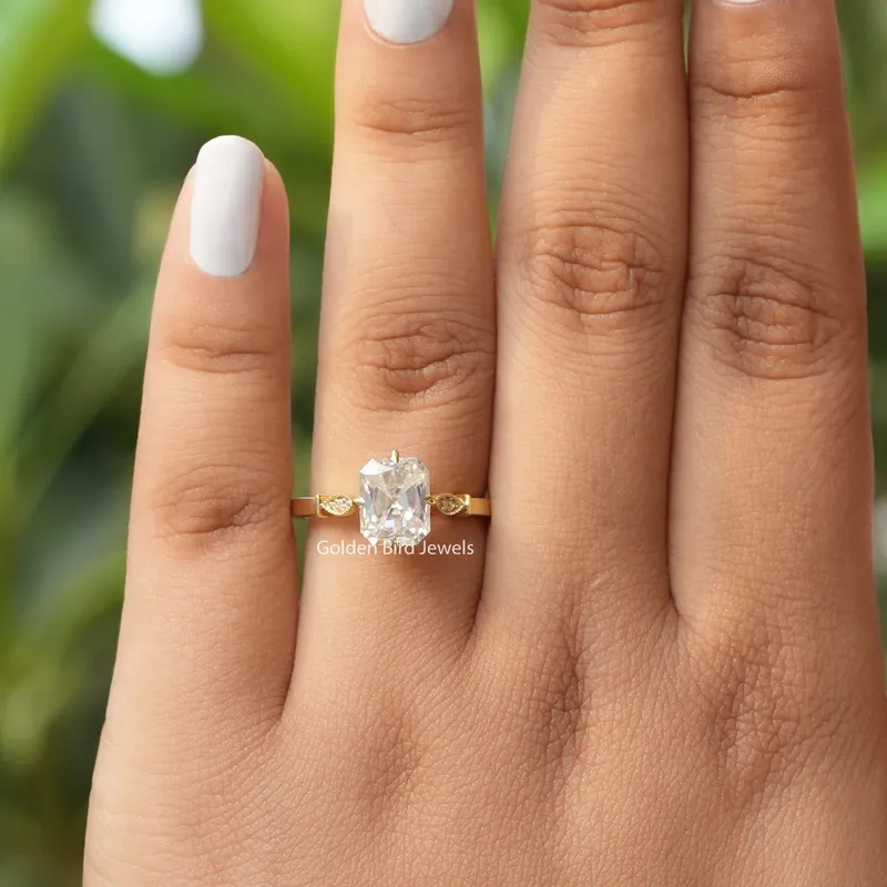 Moissanite Old Mine Radiant Cut Engagement Ring vy 7