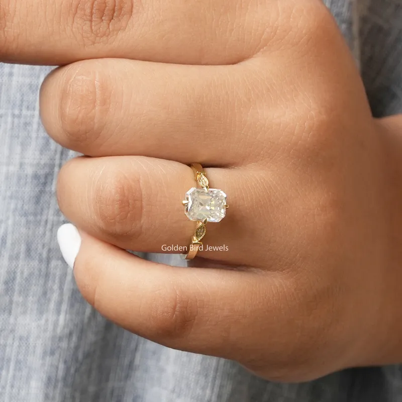 Moissanite Old Mine Radiant Cut Engagement Ring vy 6