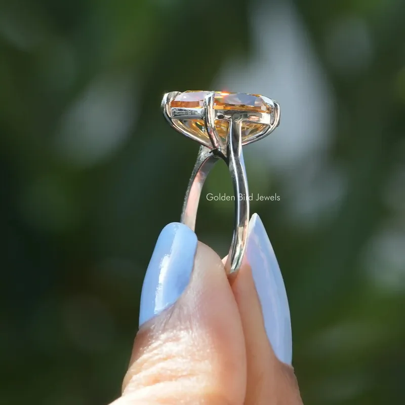 Moissanite Pear Cut Solitaire Setting Wedding Ring view 6