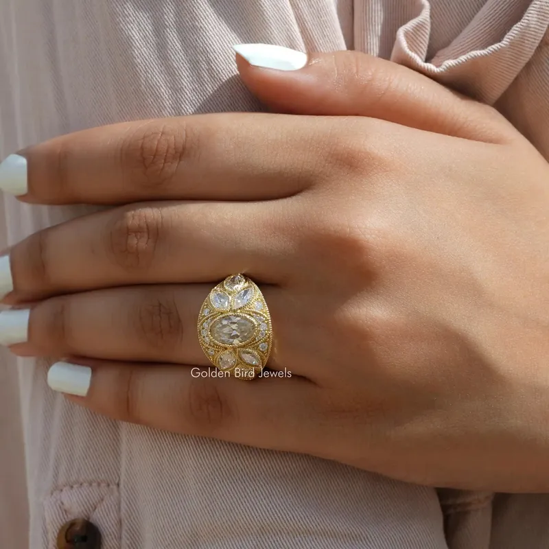 Moval Old Mine Cut Vintage Engagement Ring vy 6