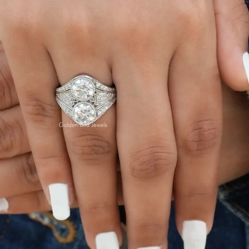 OEC Round Cut Moissanite Vintage Engagement Ring view 4