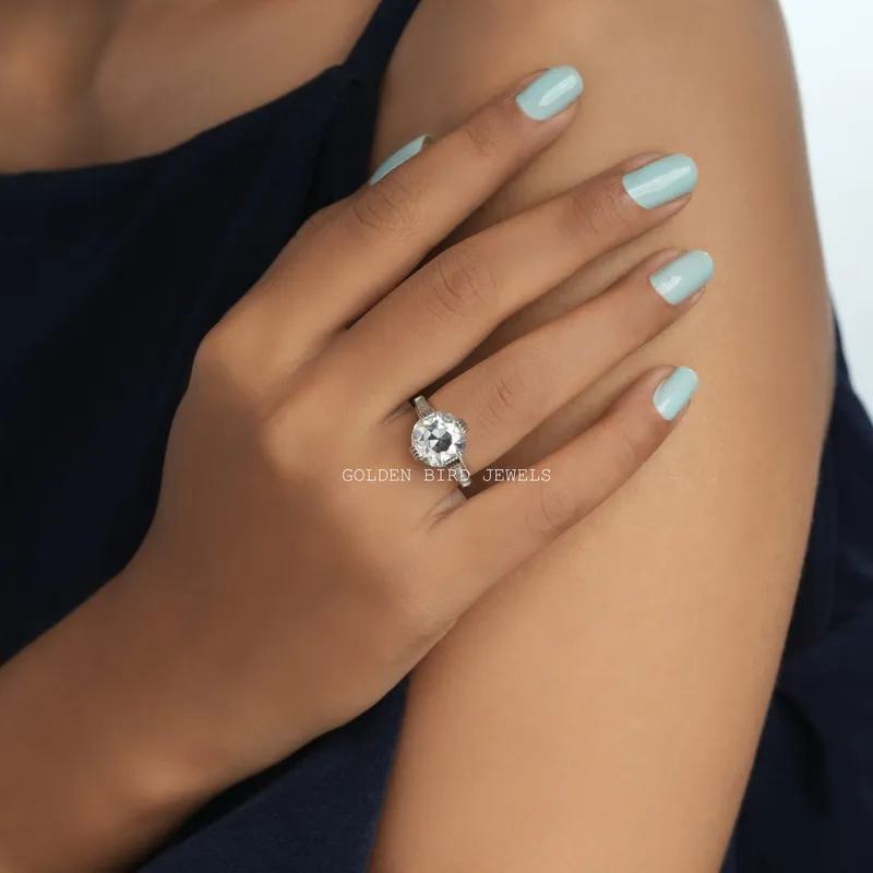 OEC Round Cut Vintage Moissanite Engagement Ring vy 5