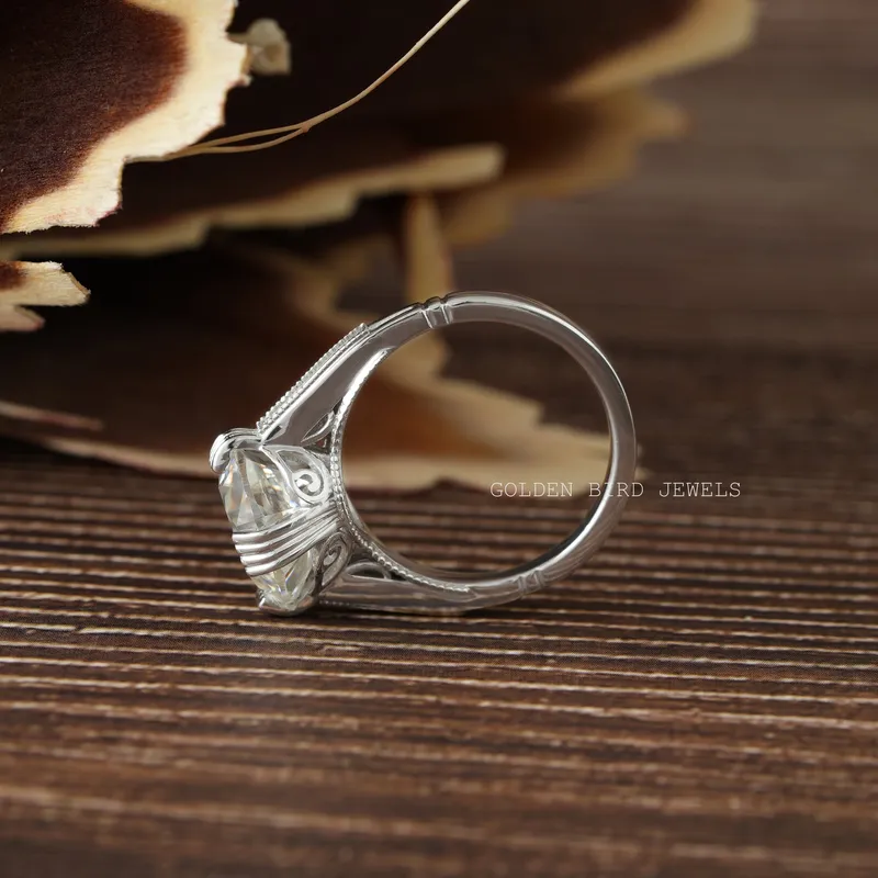 OEC Round Cut Vintage Moissanite Engagement Ring vy 9