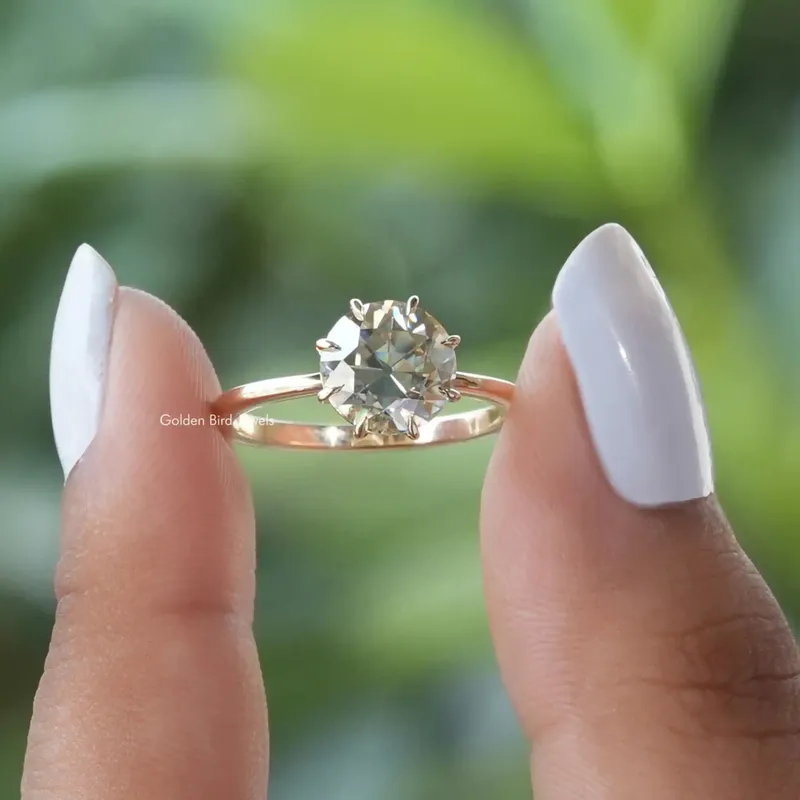 OEC Round Light Yellow Solitaire Moissanite Engagement Ring engagement ring