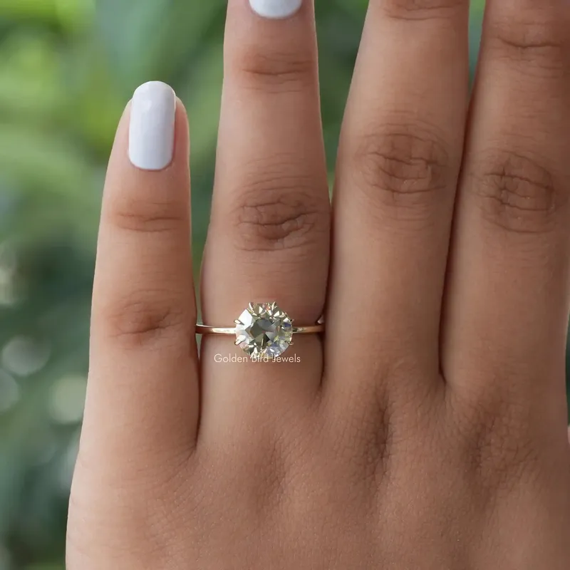 OEC Round Light Yellow Solitaire Moissanite Engagement Ring vy 3