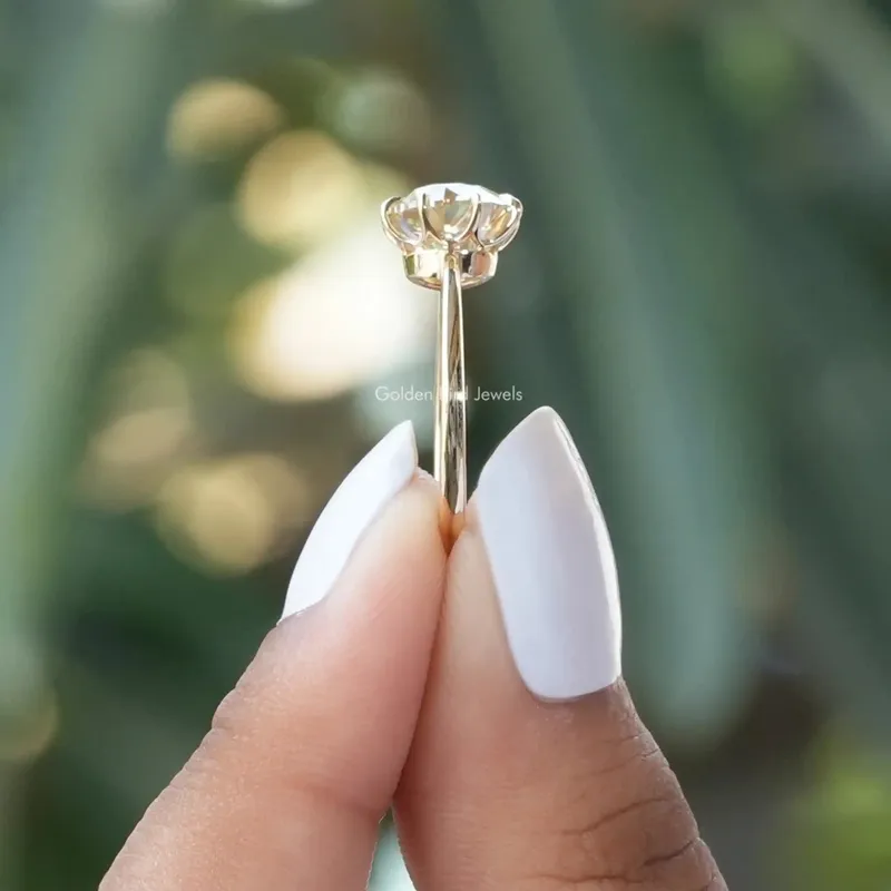 OEC Round Light Yellow Solitaire Moissanite Engagement Ring vy 2