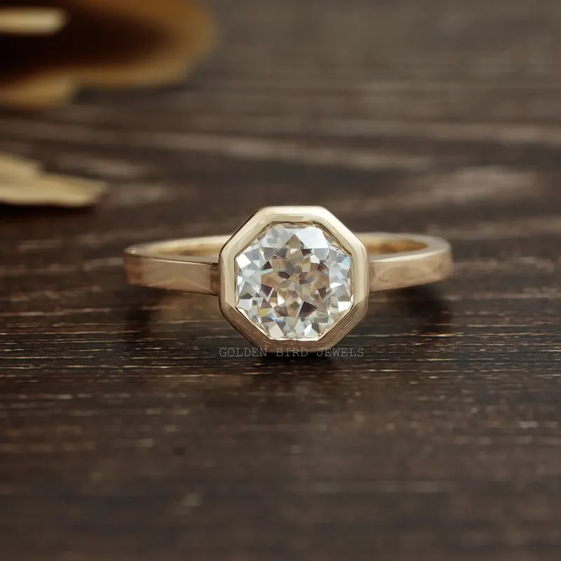 Octagon Cut Moissanite Solitaire Engagement Ring engagement ring