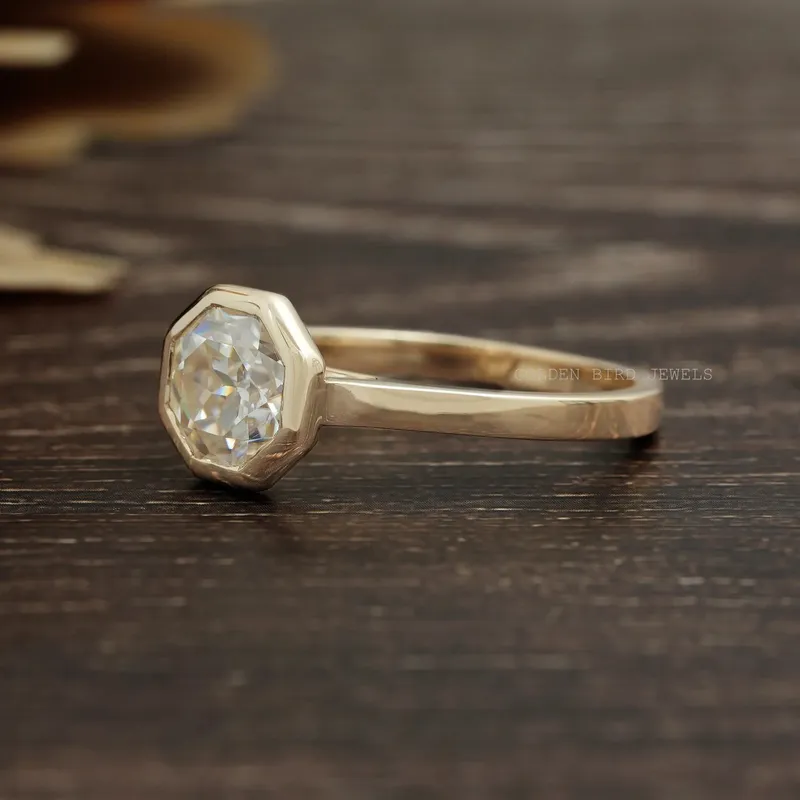 Octagon Cut Moissanite Solitaire Engagement Ring view 8