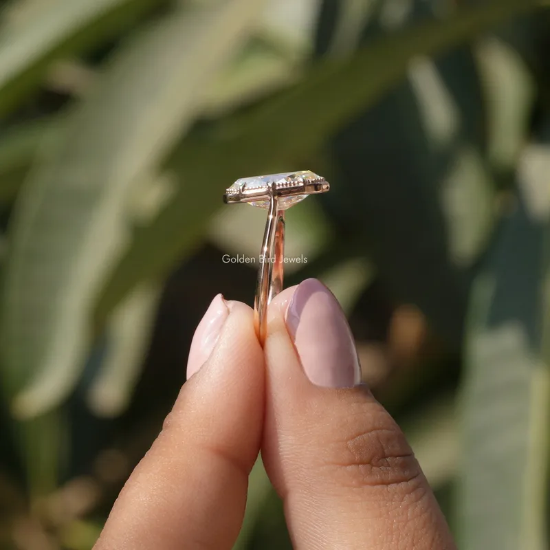 Off-White Old Mine Cut Moval Moissanite Ring view 2