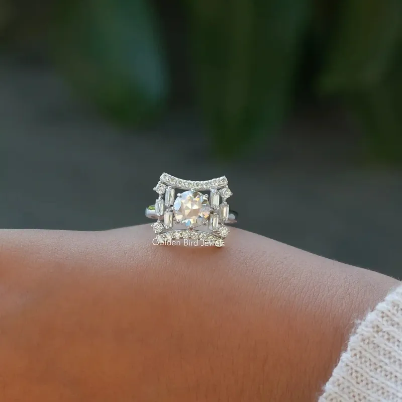 Old European Cut Moissanite Ring For Her vy 8