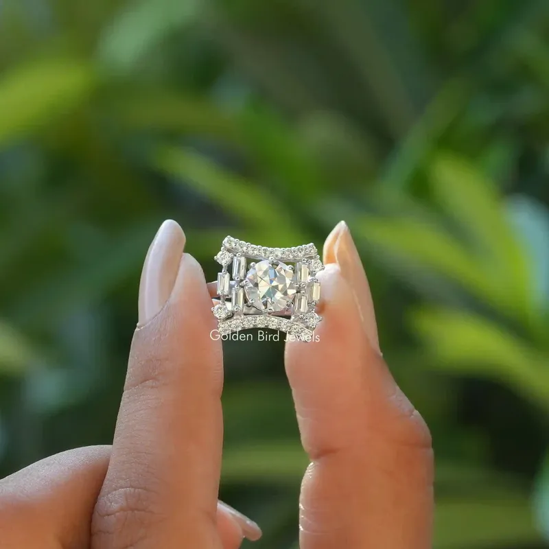 Old European Cut Moissanite Ring For Her round cut engagement ring