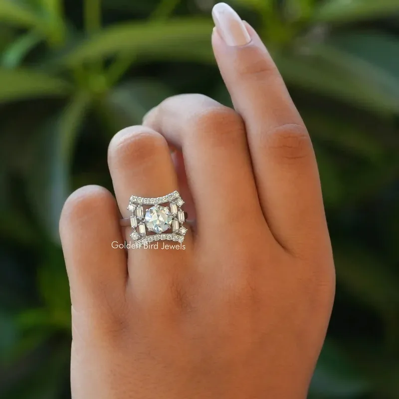 Old European Cut Moissanite Ring For Her vy 3