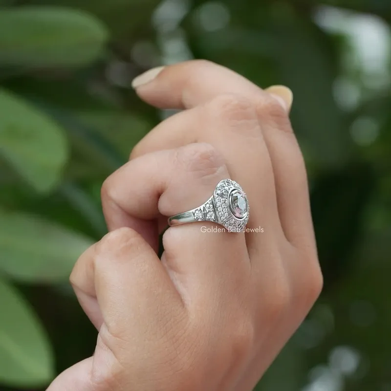 Old European Cut Moissanite Vintage Engagement Ring vy 8
