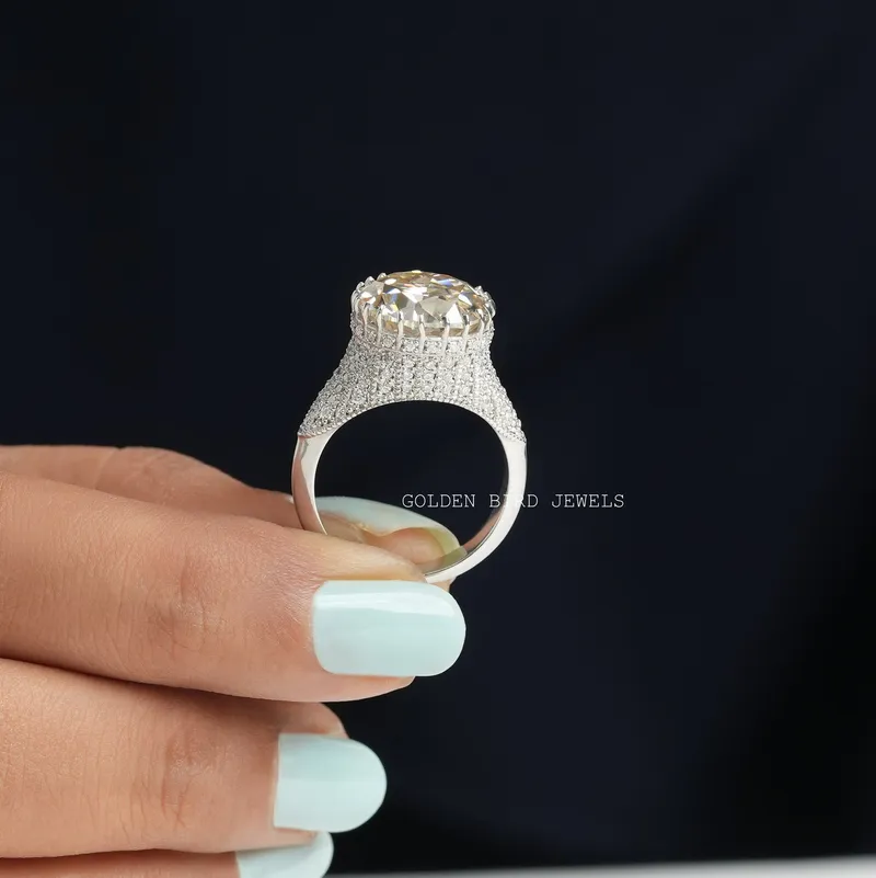 Old European Cut Round Moissanite Ring view 6
