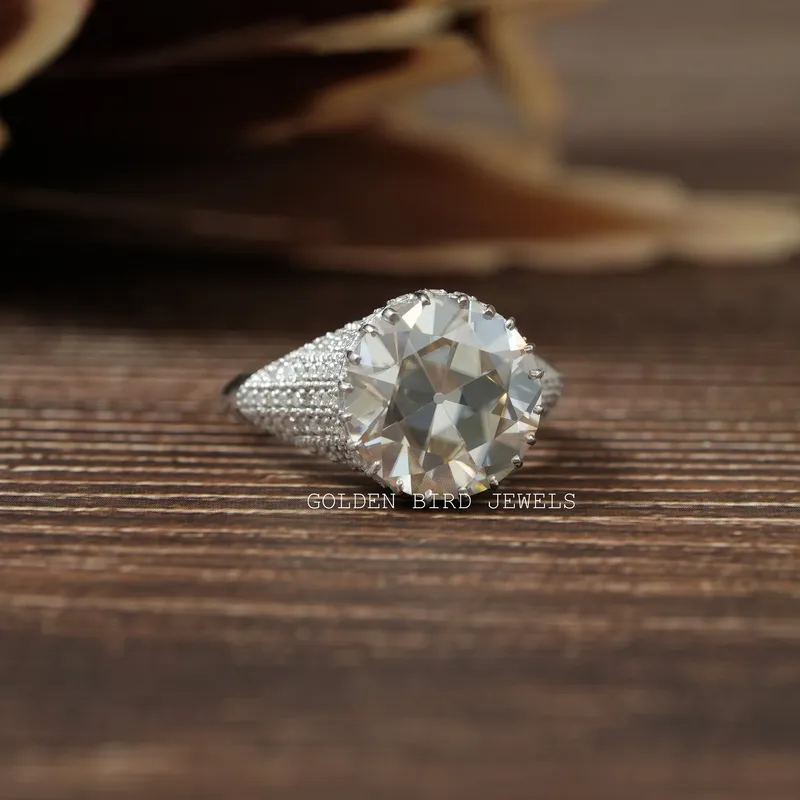 Old European Cut Round Moissanite Ring view 8