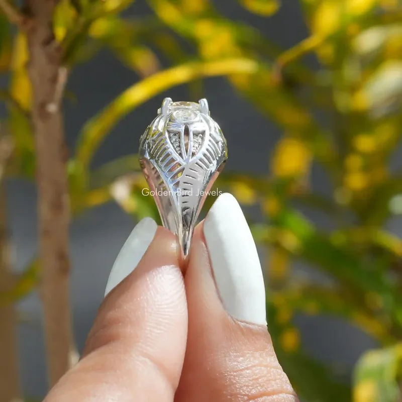 Old European Cut Round Moissanite Vintage Ring engagement ring