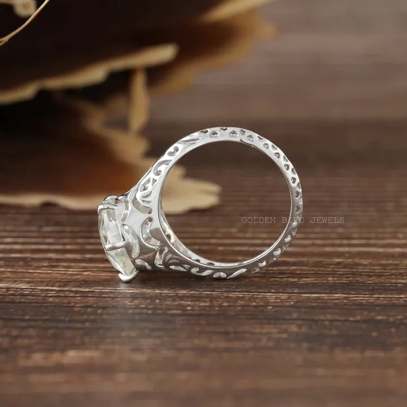 Old European Cut Round Moissanite Vintage Ring view 8