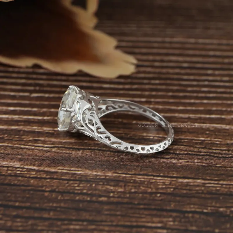 Old European Cut Round Moissanite Vintage Ring view 10