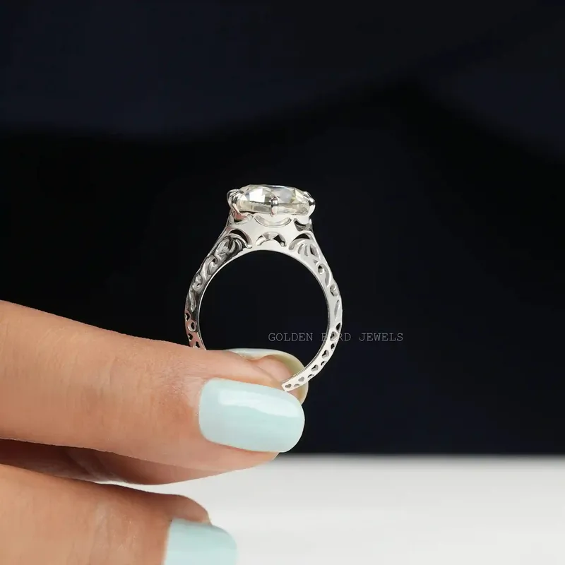 Old European Cut Round Moissanite Vintage Ring view 6