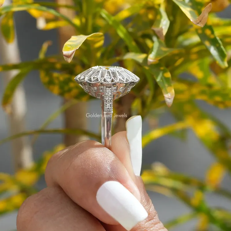 Old European Round Cut Floral Style Vintage Ring vy 2