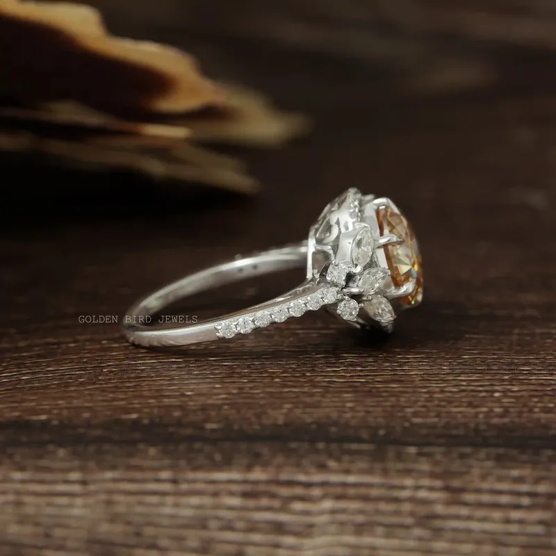 Old European Round Cut Halo Cluster Ring view 9