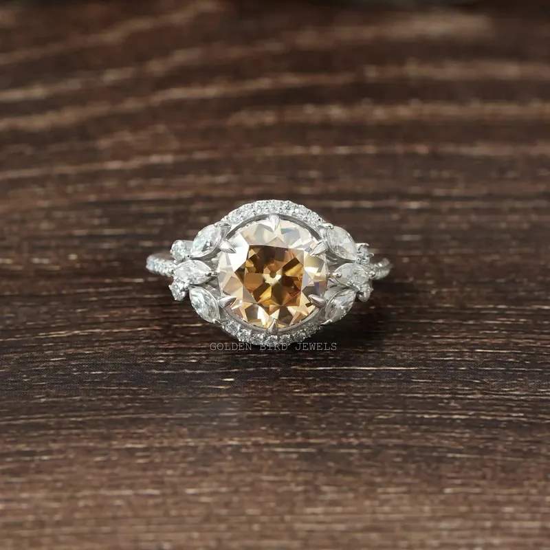 Old European Round Cut Halo Cluster Ring round cut engagement ring