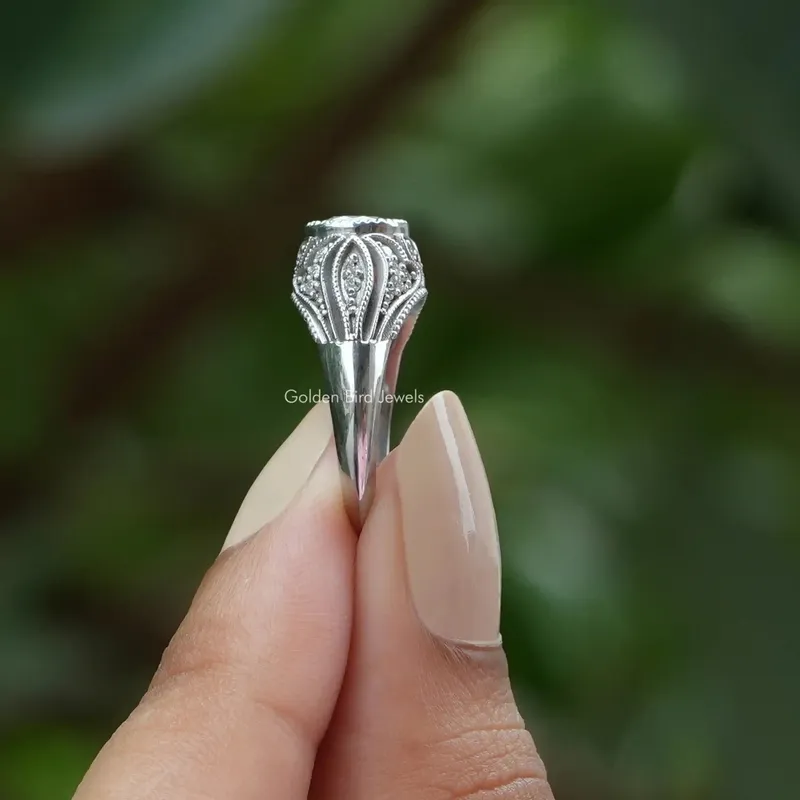 Old European Round Cut Moissanite Anniversary Ring view 6