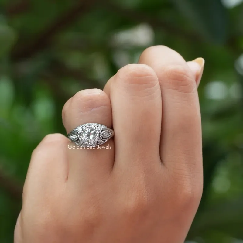 Old European Round Cut Moissanite Anniversary Ring engagement ring
