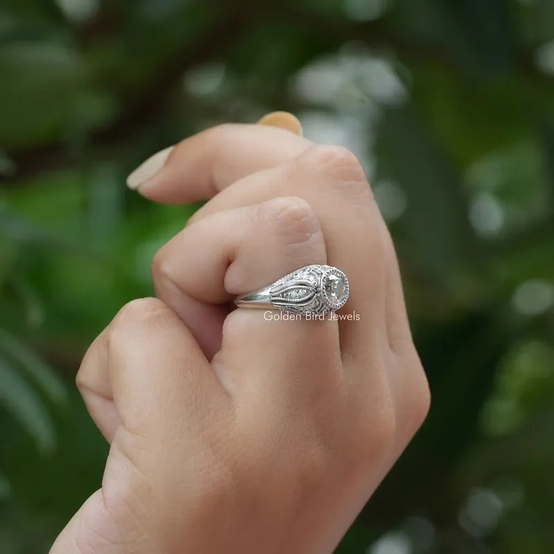 Old European Round Cut Moissanite Anniversary Ring view 7