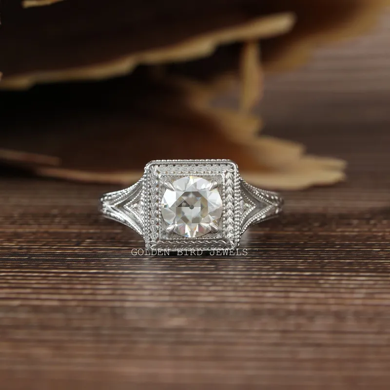 Old European Round Cut Moissanite Engagement Ring engagement ring