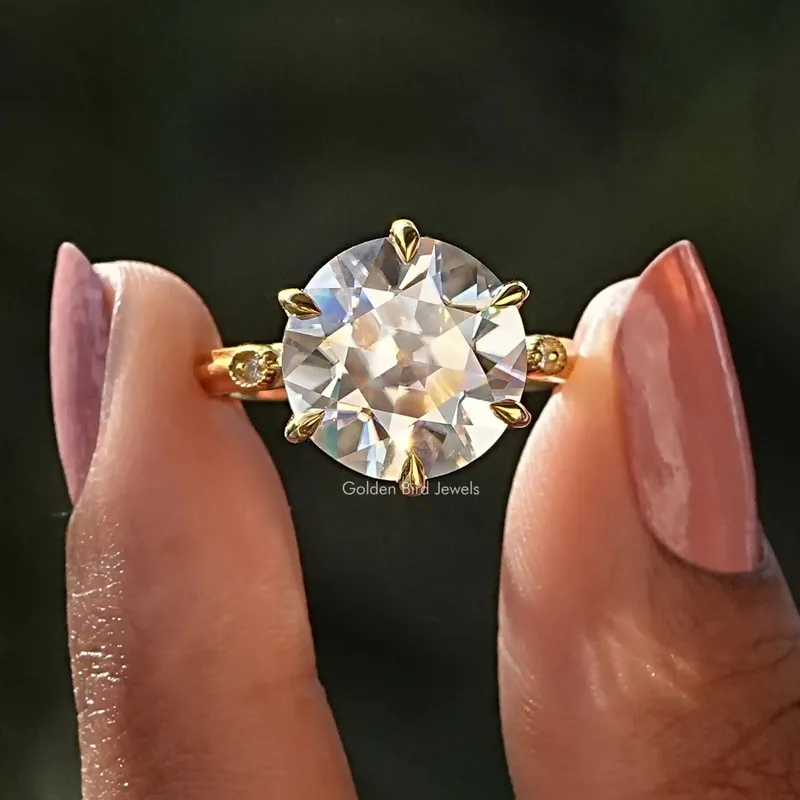 Old European Round Cut Moissanite Engagement Ring round cut engagement ring