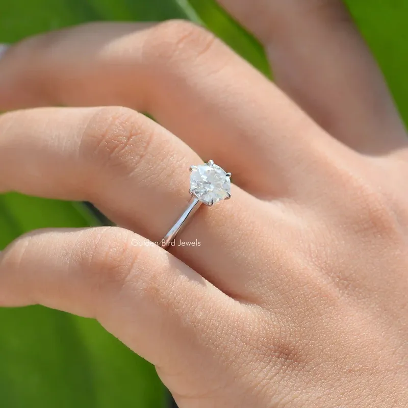 Old European Round Cut Moissanite Proposal Ring view 5