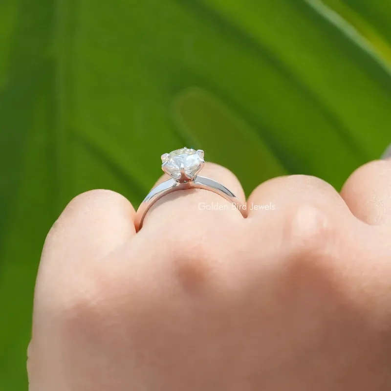 Old European Round Cut Moissanite Proposal Ring view 7